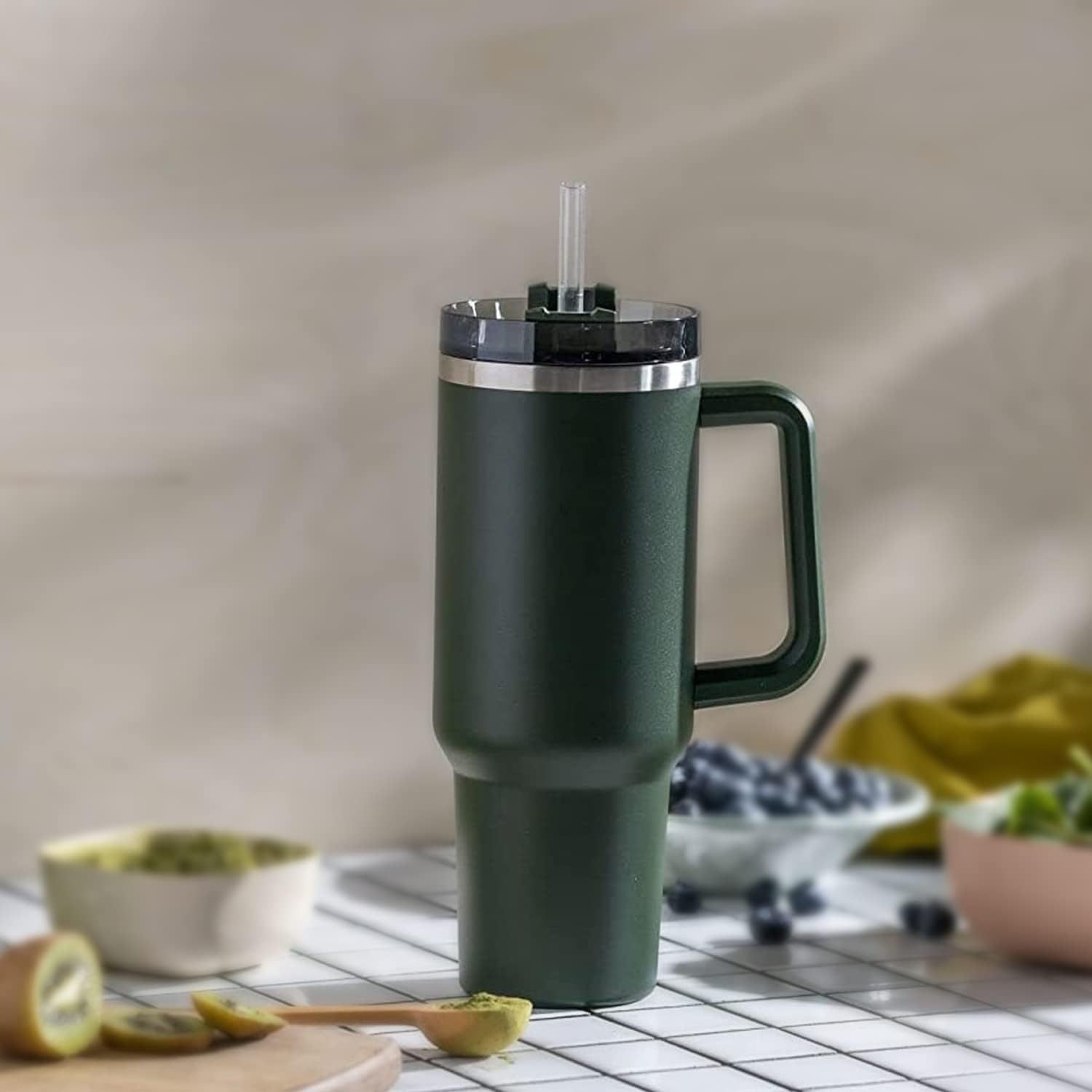 Leak-Free Silicone Travel Cup with Straw