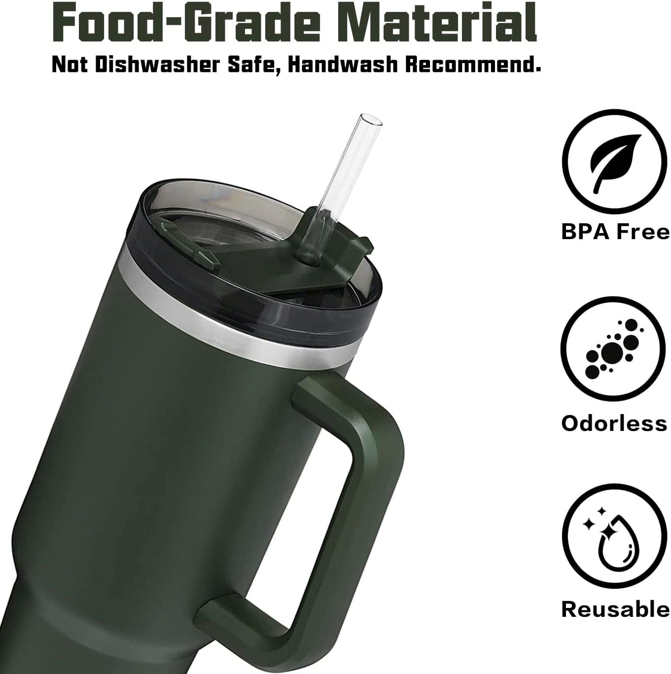 Leak-Free Silicone Travel Cup with Straw